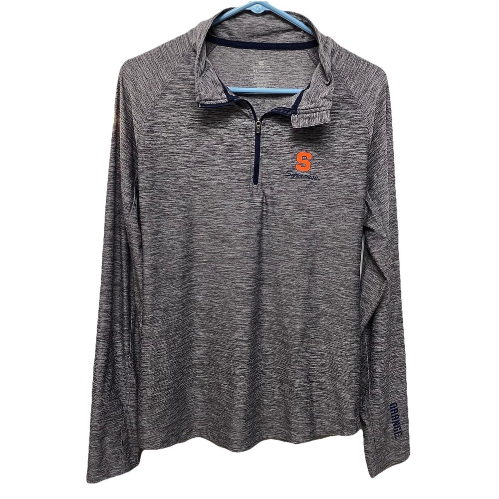 Syracuse Orange Men's Colosseum 1/4 Zip Pullover Activewear Grey Orange‎ Sz.XL